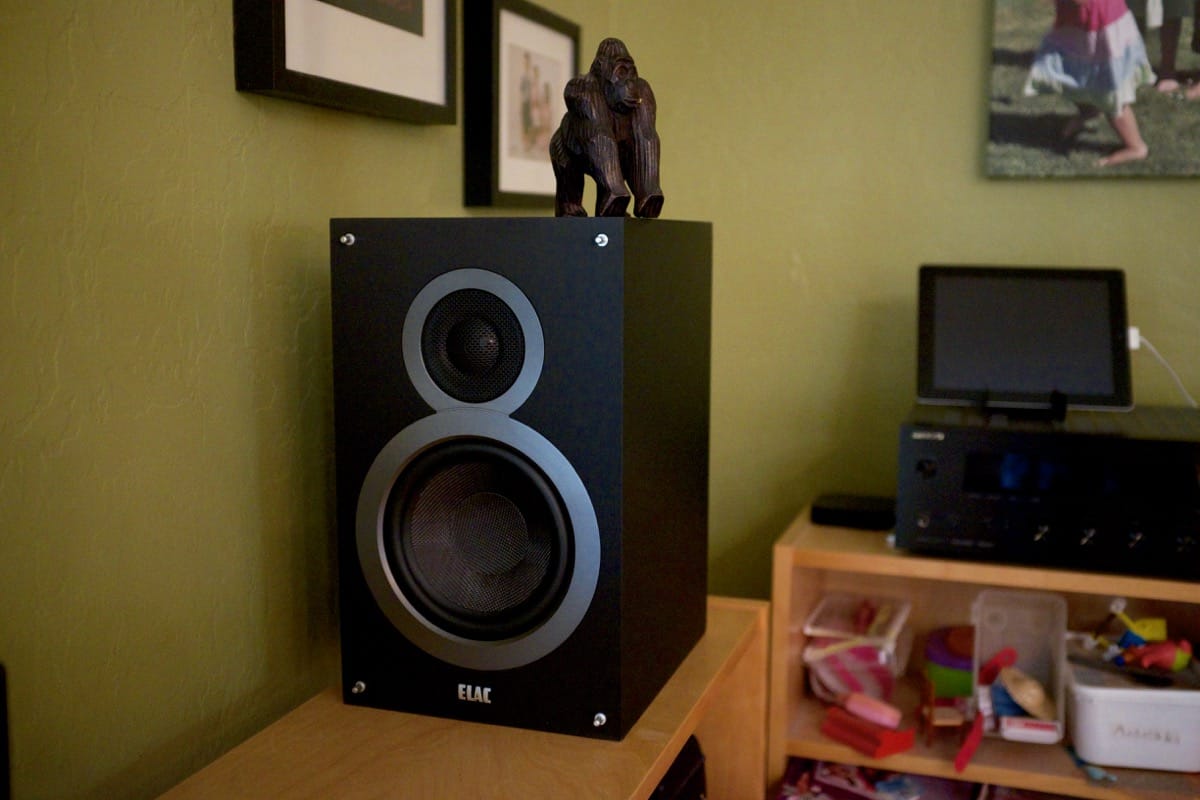 ELAC B6 speakers in their natural habitat.